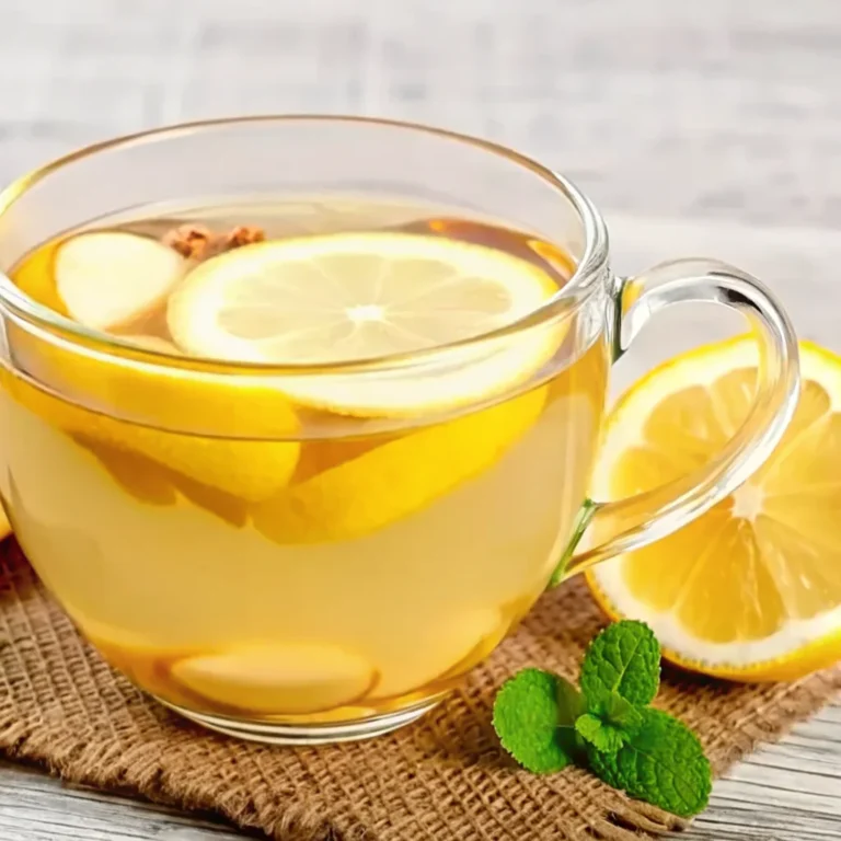 Lemon balm recipe for weight loss with ginger, lemon, and fresh herbs.