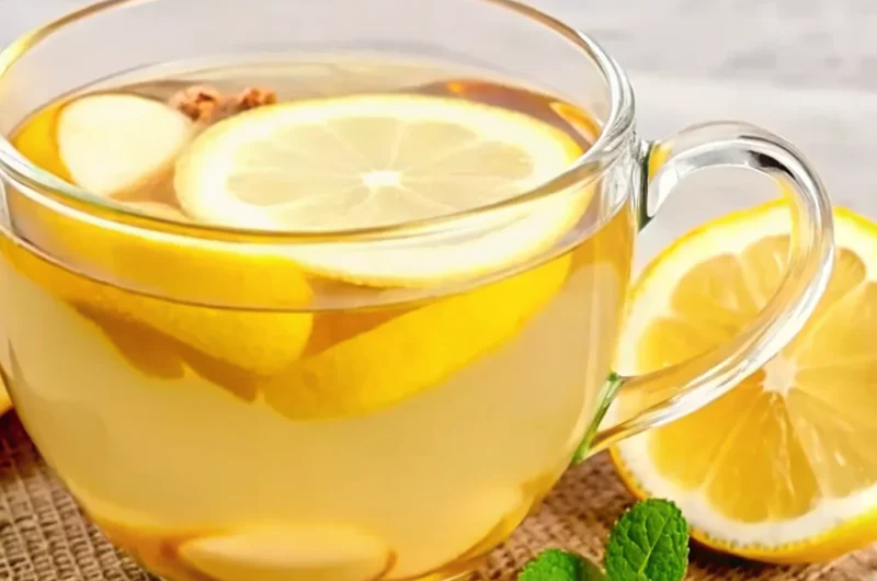 Lemon balm recipe for weight loss with ginger, lemon, and fresh herbs.