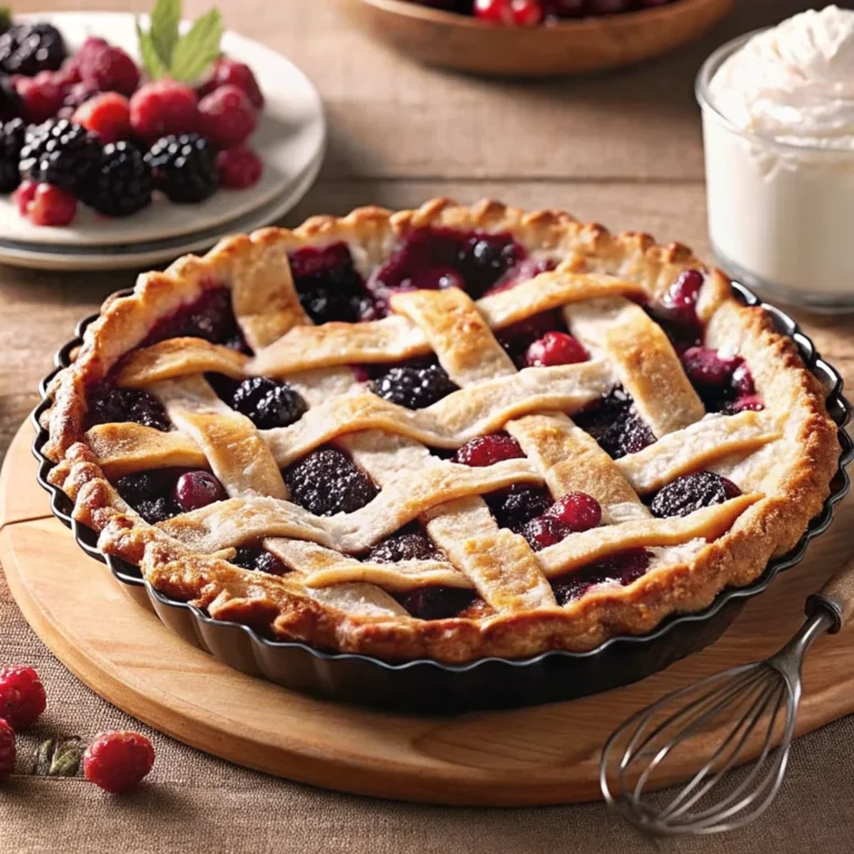 Easy goumi pie with fresh berries and flaky crust