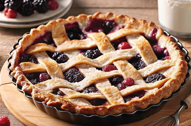 Easy goumi pie with fresh berries and flaky crust