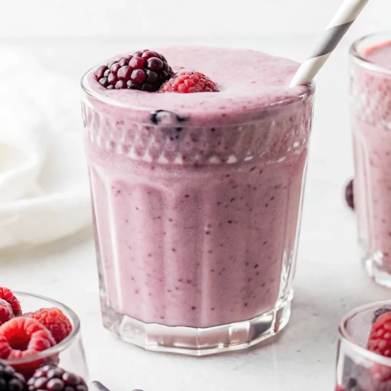 Quick 5-Ingredient Protein Smoothie with Protein Powder, Banana, and Berries