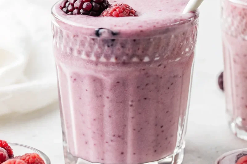 Quick 5-Ingredient Protein Smoothie with Protein Powder, Banana, and Berries