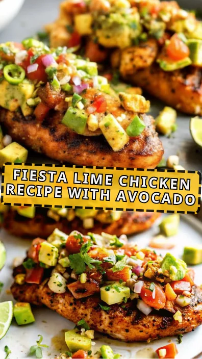 Grilled fiesta lime chicken topped with fresh avocado salsa summer mexican recipes