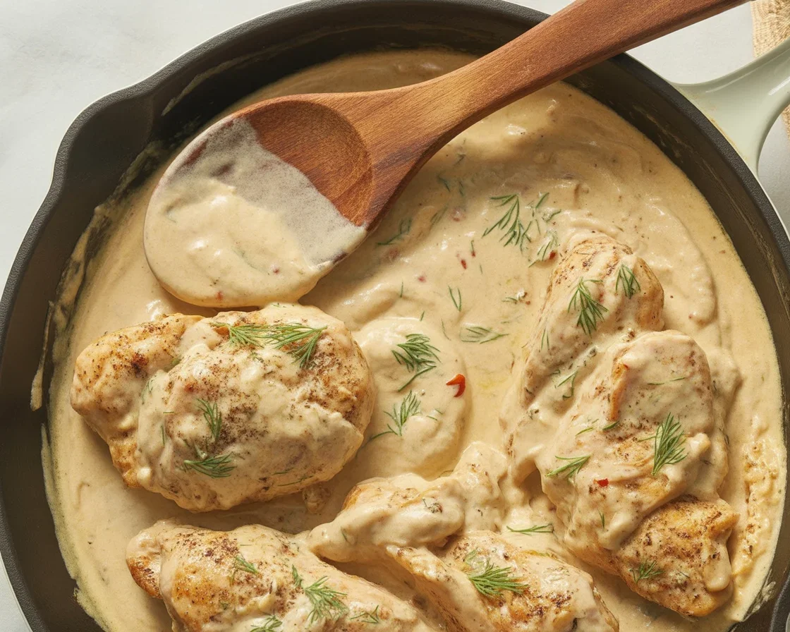 Cream Cheese Chicken with a rich and flavorful sauce on a plate, ready to serve.