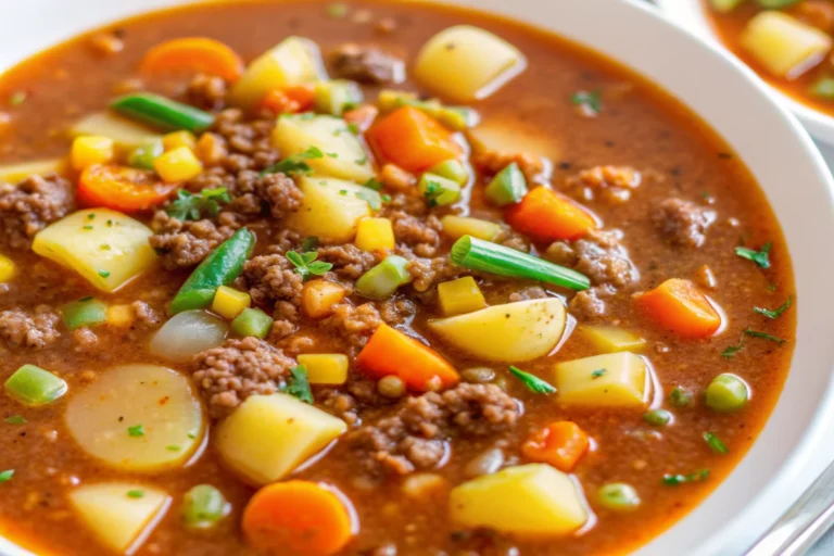 Easy Hamburger Soup with Vegetables – One Pot Wonder