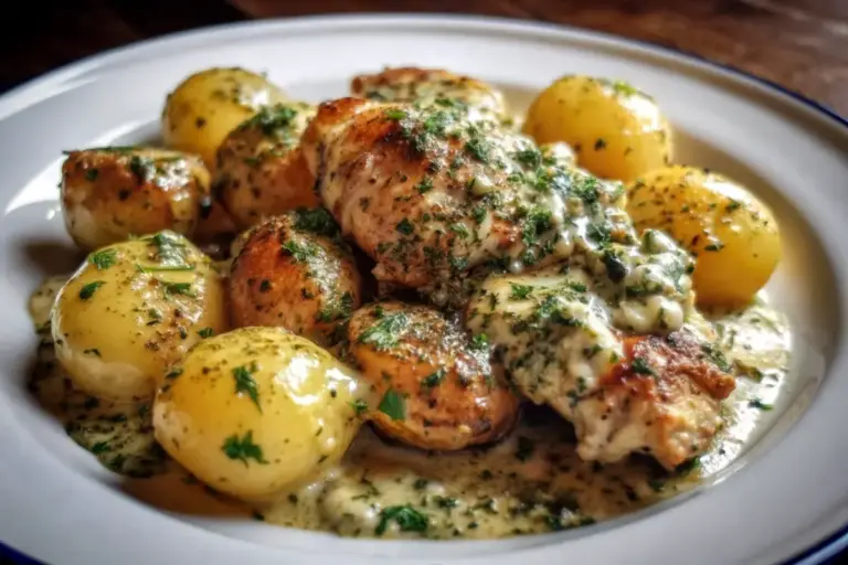 Best Crockpot Chicken and Potatoes Recipe with Garlic Parmesan | One Pot Meal