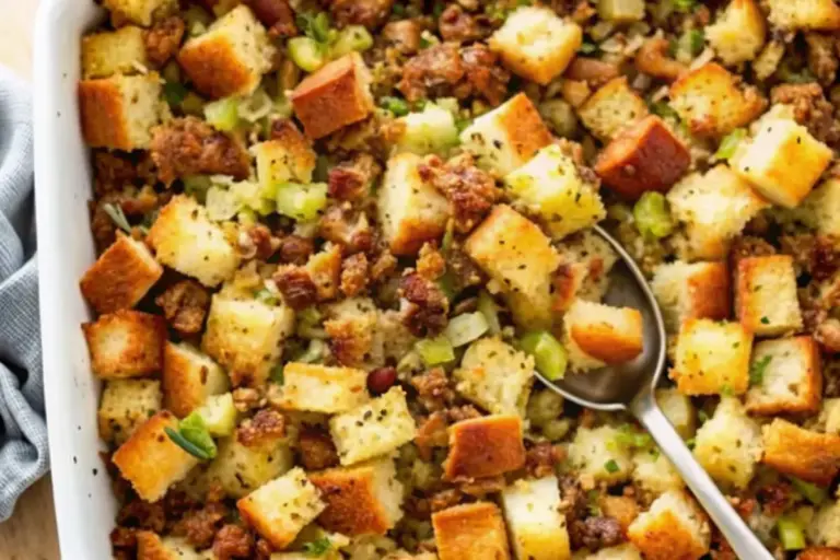 Best Sausage Stuffing Recipe – Crispy Edges, Fluffy Inside | Holiday Cooking