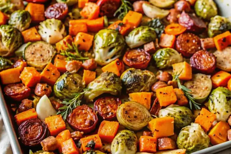 Best Harvest Sheet Pan Dinner Recipe | Fall Vegetables & Sausage