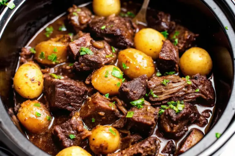 Easy Crockpot Garlic Butter Beef and Potatoes (6-Hour Slow Cooker Recipe)