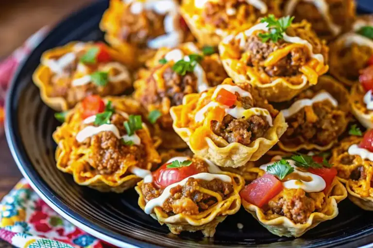 Best Mini Appetizers for Parties: Taco Ranch Phyllo Cups
