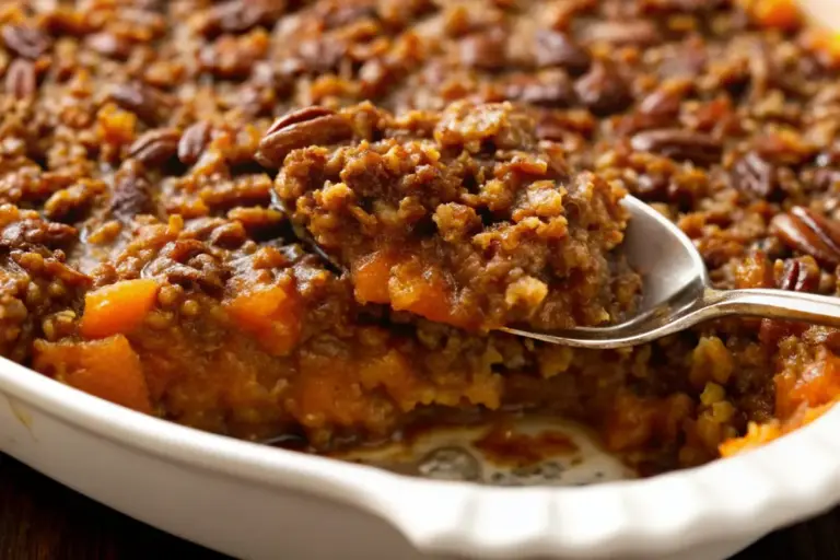 Best Sweet Potato Casserole Recipe with Crunchy Pecan Topping