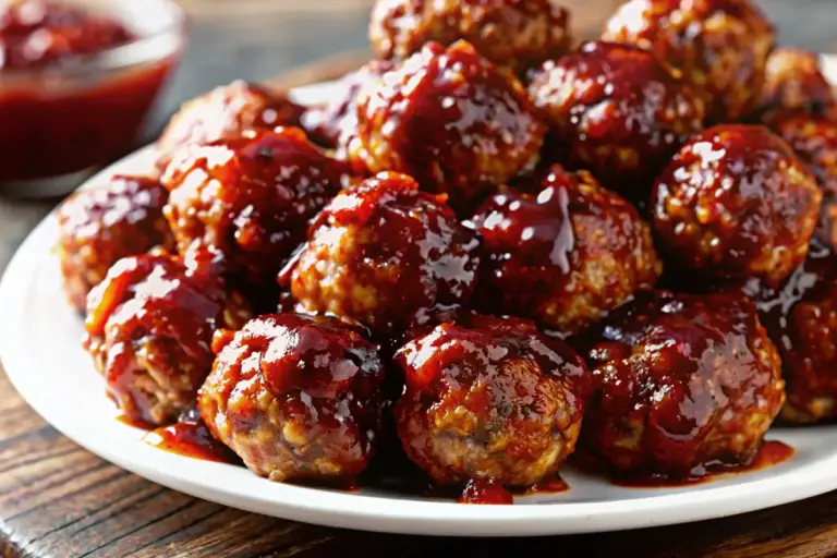 Best Mini Meatballs Recipe with Cranberry BBQ Glaze