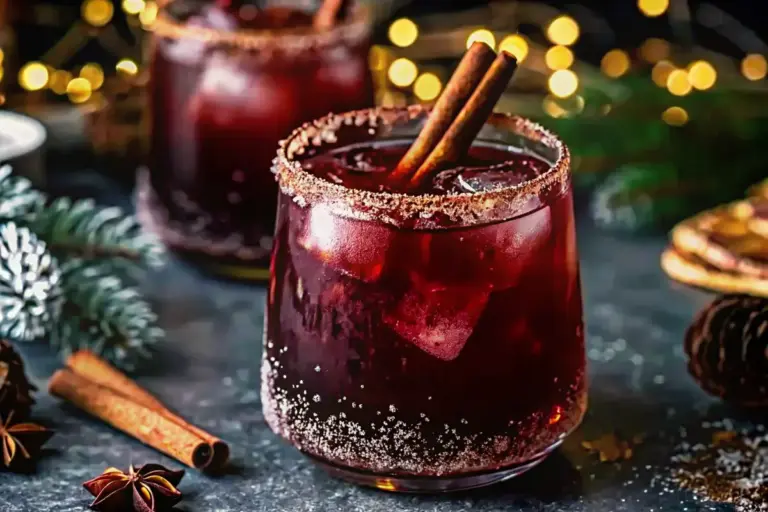 Best Christmas Drinks Recipe – Festive Spiced Margarita with Cinnamon Rim