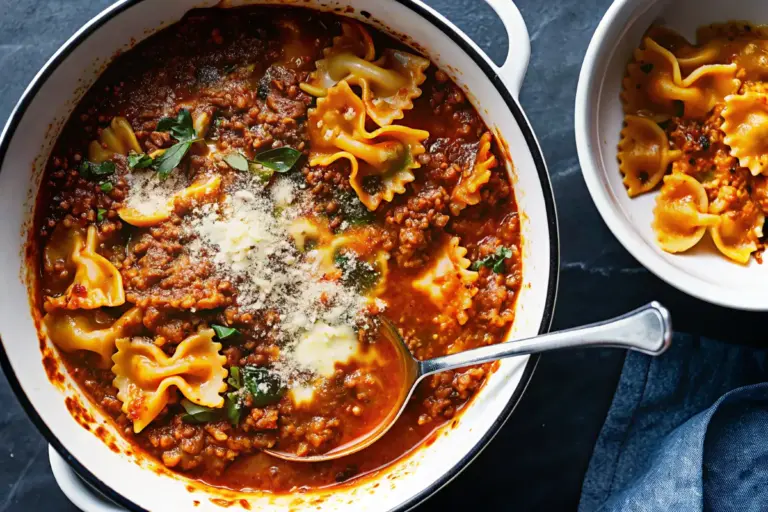 Easy One-Pot Lasagna Soup – Cheesy Comfort Food Recipe