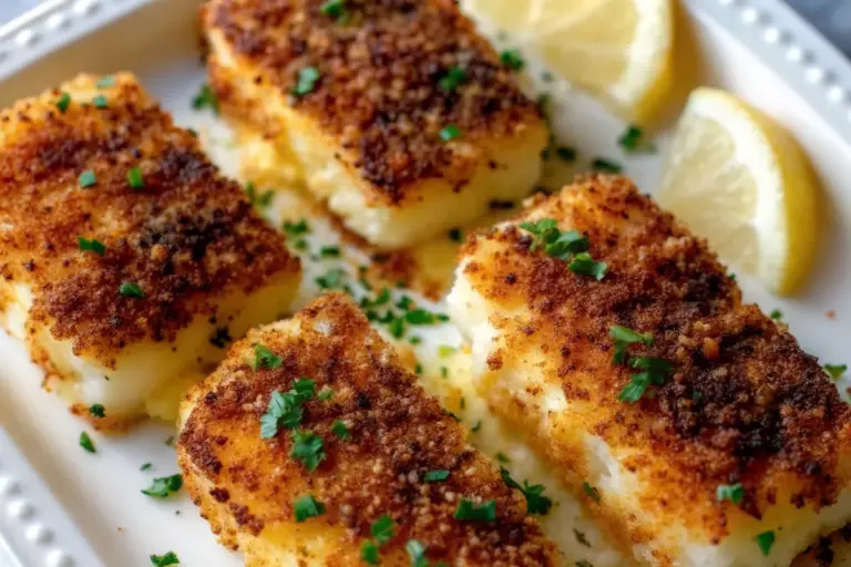 Healthy Crispy Baked Cod with Lemon and Herbs