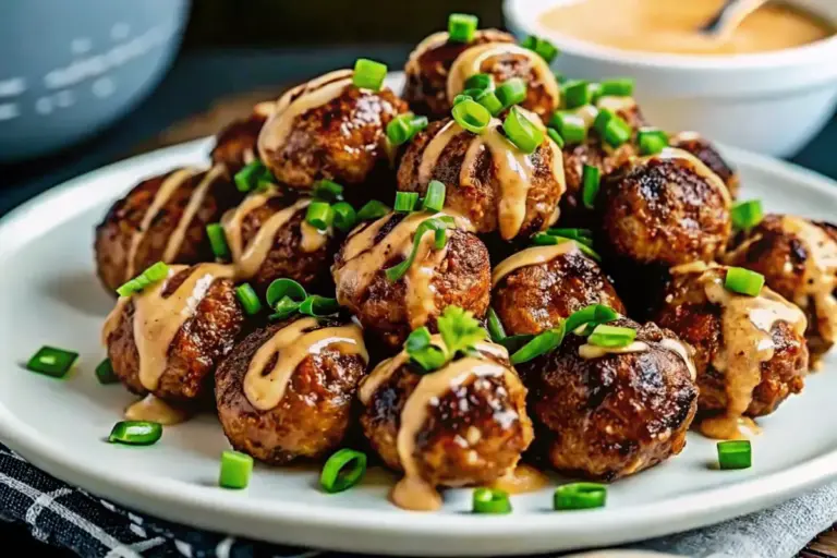 Best Korean BBQ Meatballs with Spicy Mayo Dip