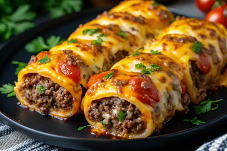Best Garlic Butter Cheeseburger Rollups Packed Recipe