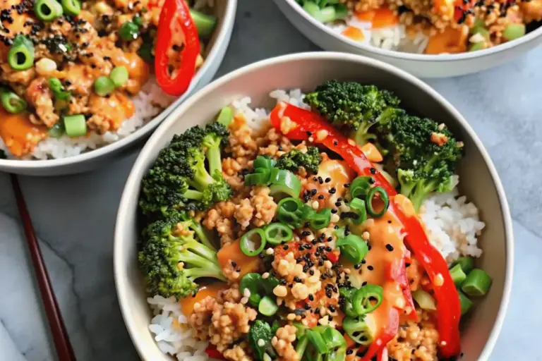 Easy Bang Bang Ground Turkey Rice Bowls Recipe