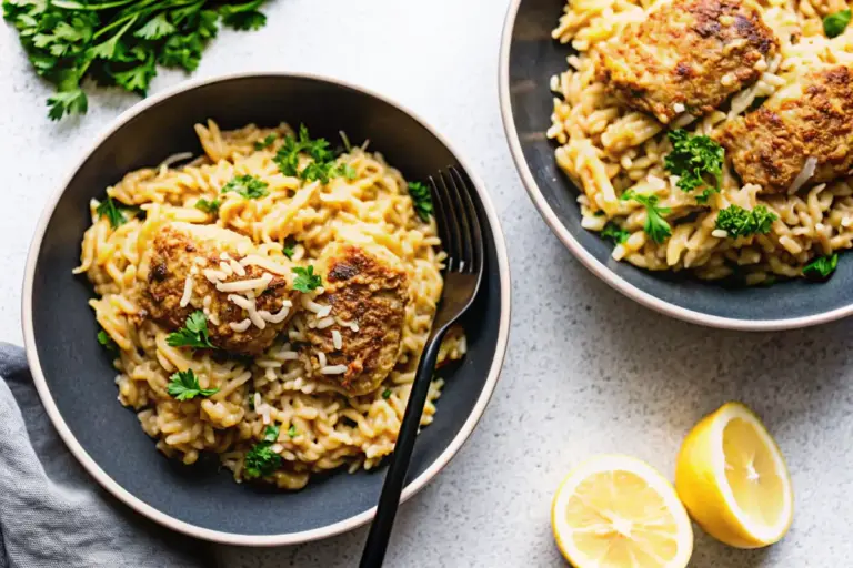 Best Creamy Lemon Chicken Orzo with Cauliflower Rice