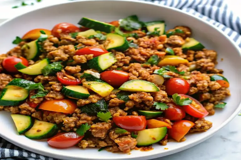 Homemade Ground Turkey and Zucchini Skillet