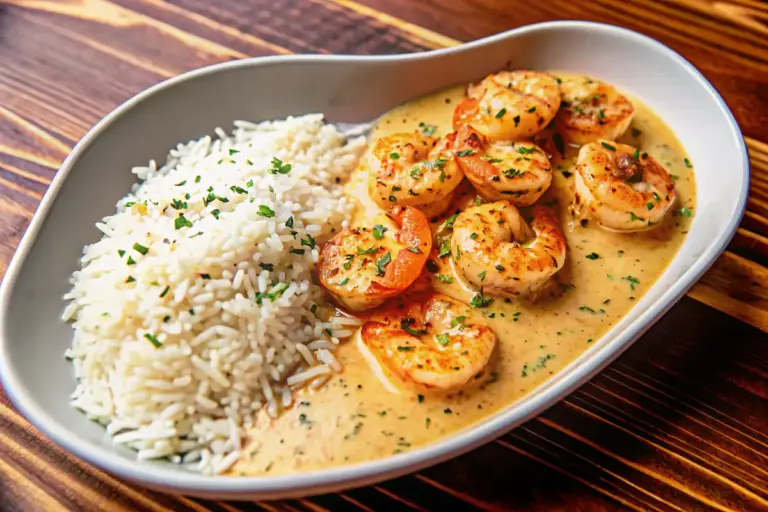 Best Creamy Garlic Butter Shrimp with Rice Recipe