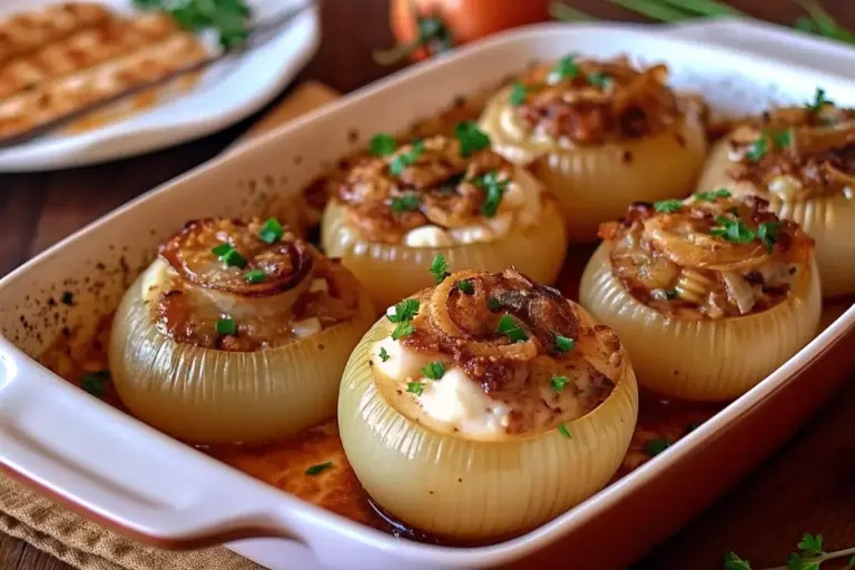 Healthy Greek Stuffed Onions Recipe