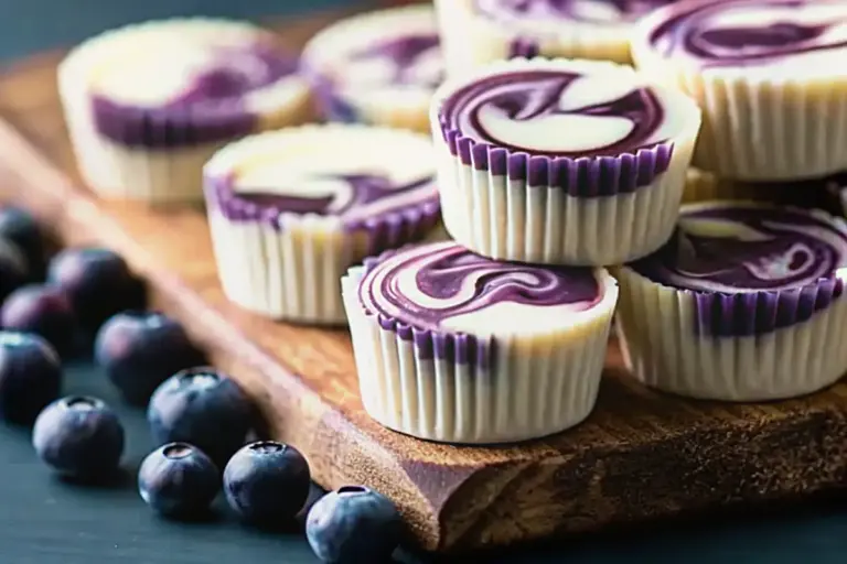 Healthy Blueberry Swirl Yogurt Bites Recipe