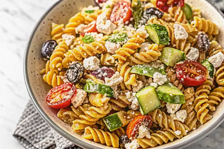 Healthy High-Protein Greek Pasta Salad Recipe