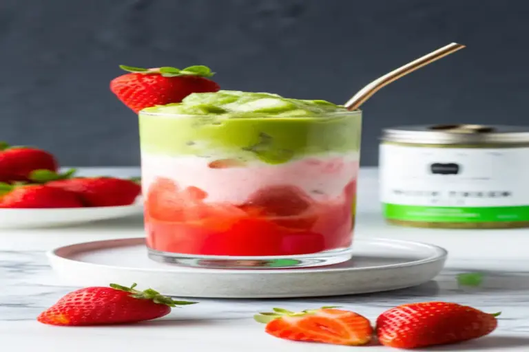 Easy Strawberry Matcha Latte with Beautiful Layers