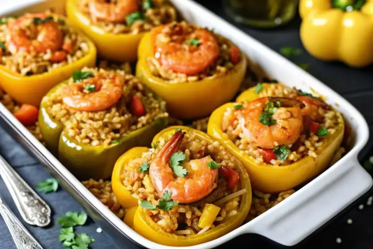 Best Cajun Stuffed Bell Peppers with Shrimp & Sausage
