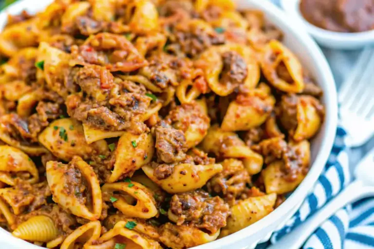 Homemade Creamy Beef and Shells Recipe