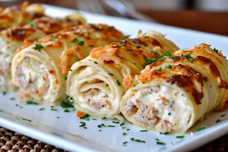 Best Chicken Alfredo Lasagna Rolls Recipe