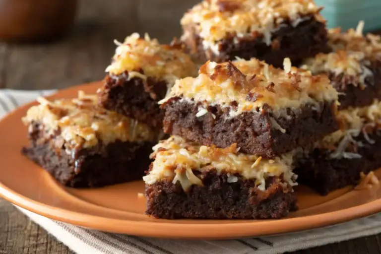 Easy German Chocolate Brownies with Coconut Frosting