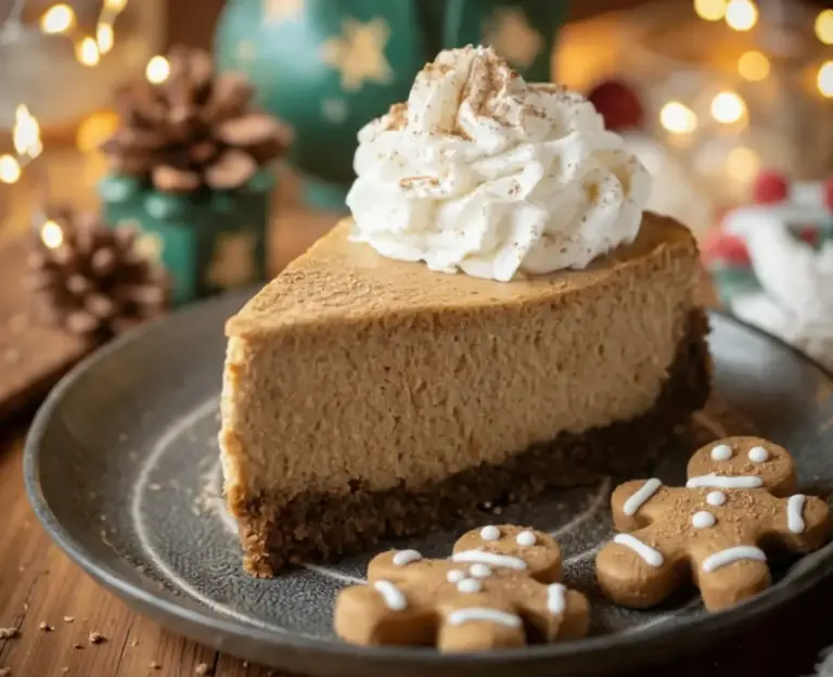 Spicy Gingerbread Cheesecake Slice