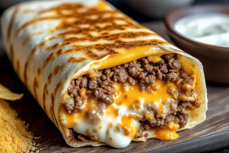 Easy Ground Beef Grilled Cheese Burrito