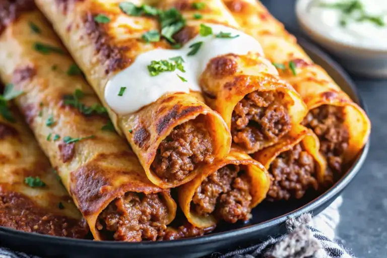 Homemade Crispy Cheesy Beef Taquitos Recipe