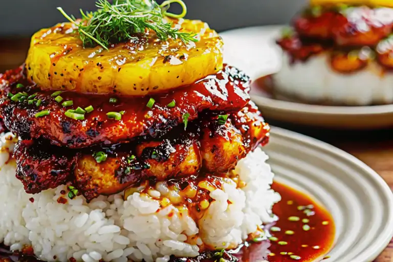 Easy Hawaiian Huli Huli Chicken Stack Recipe