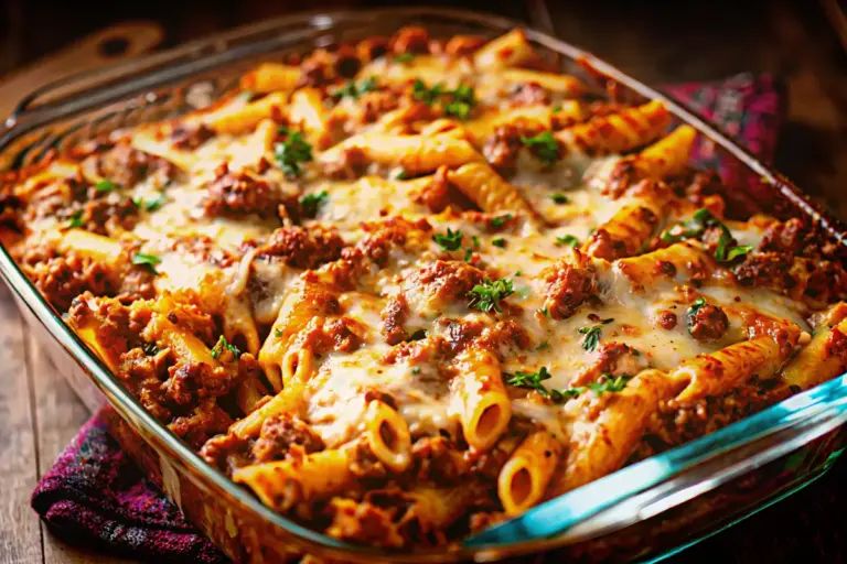 Simple Cheesy Baked Mostaccioli Recipe