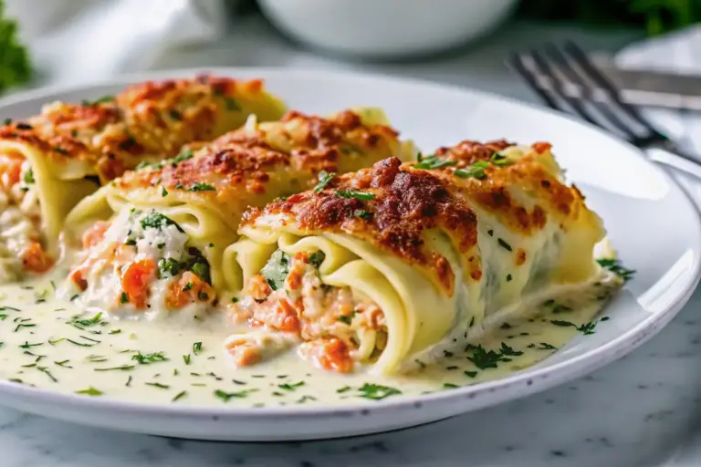 Easy Shrimp Crab Alfredo Roll Ups Recipe