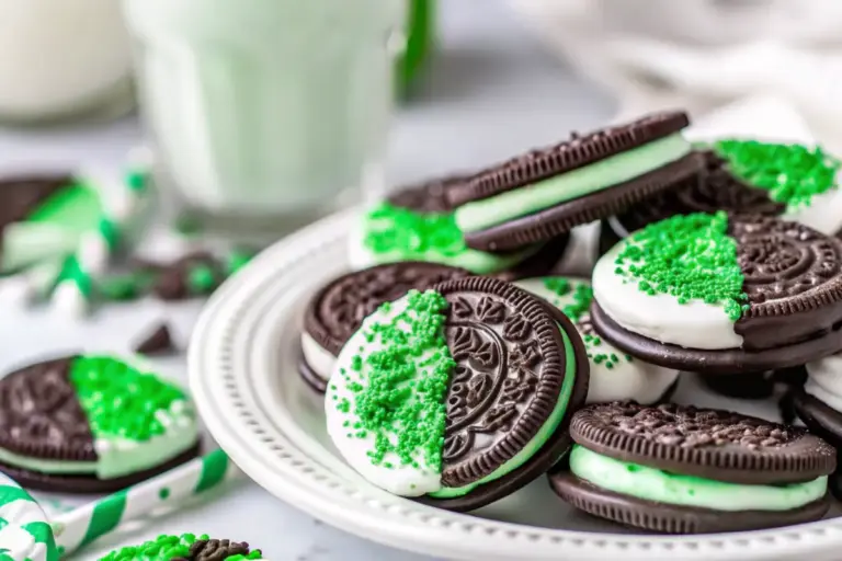 Easy St. Patrick’s Day White Chocolate Dipped Oreos