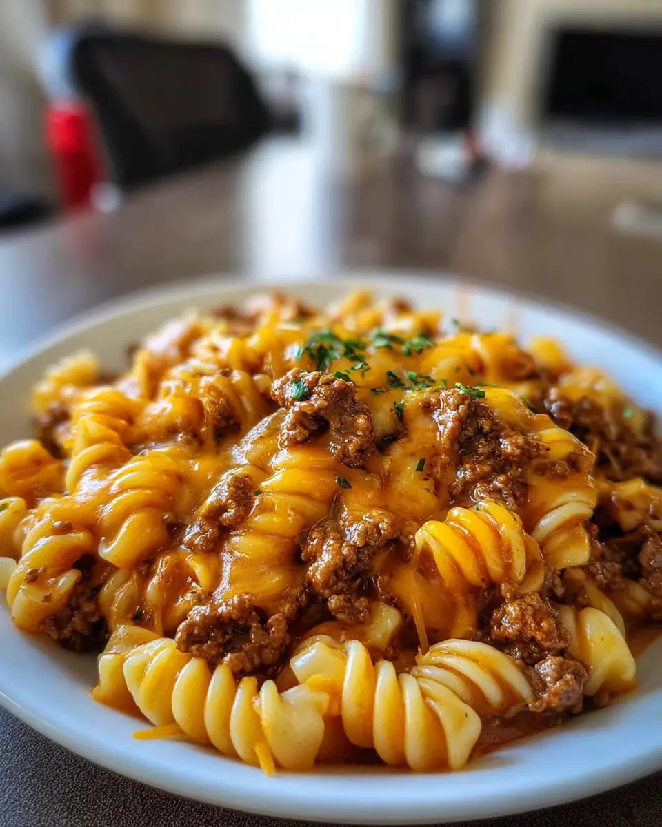 A delicious plate of 5-Ingredient Cheesy Taco Pasta: Quick, Comforting Magic