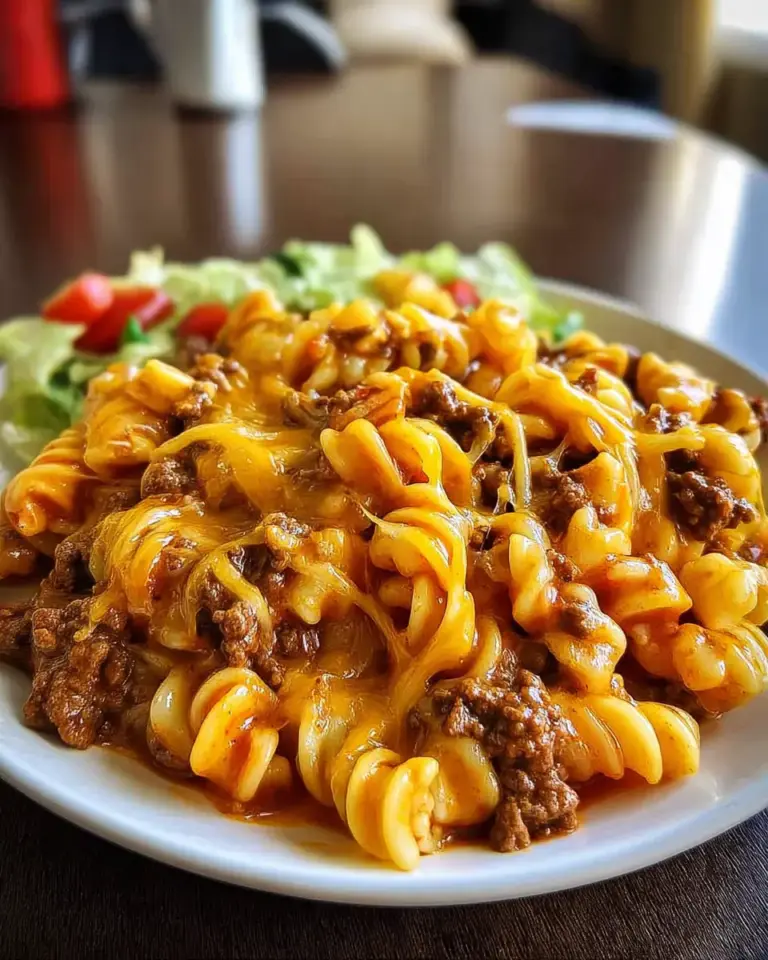 A delicious plate of 5-Ingredient Cheesy Taco Pasta: Quick, Comforting Magic