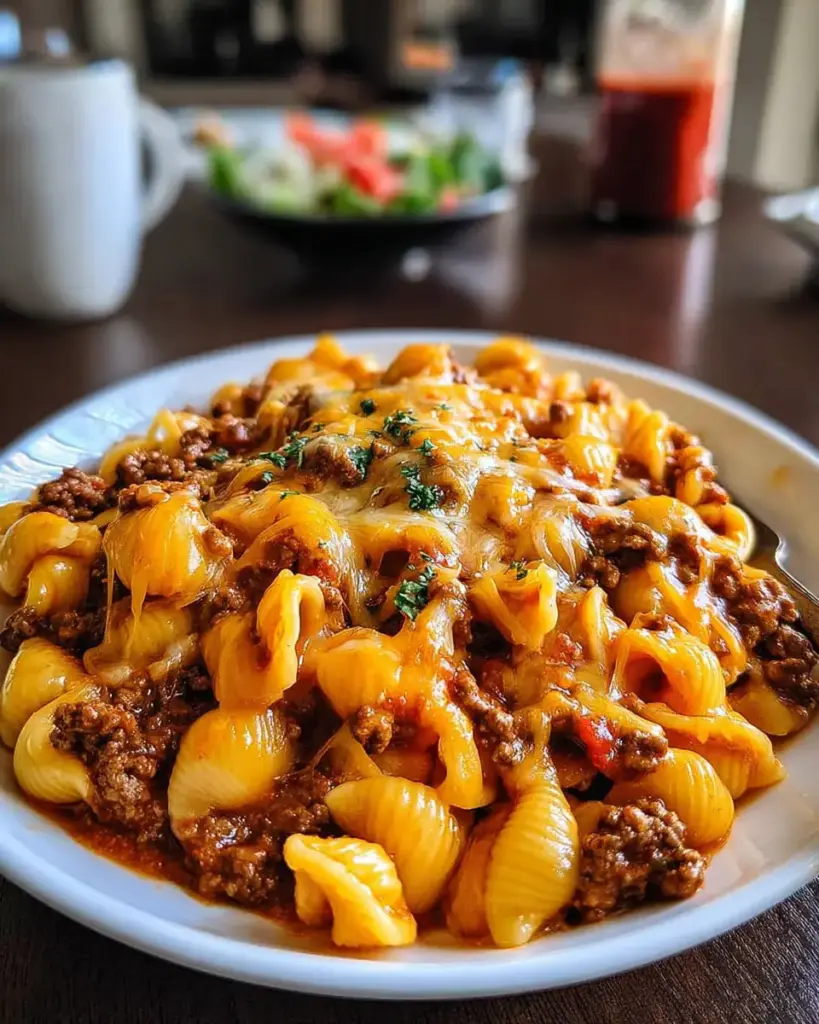 A delicious plate of 5-Ingredient Cheesy Taco Pasta: Quick, Comforting Magic