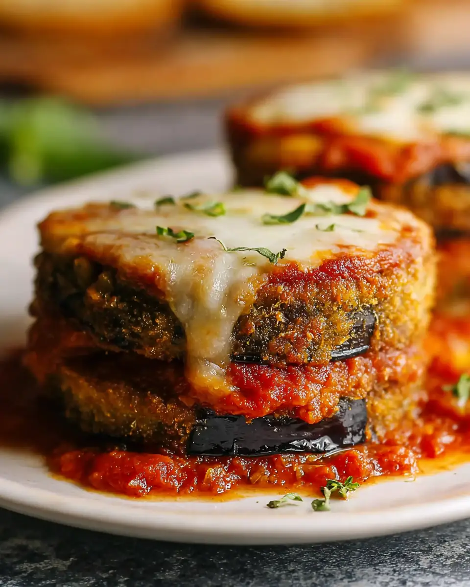 A delicious plate of Air Fryer Eggplant Parmesan