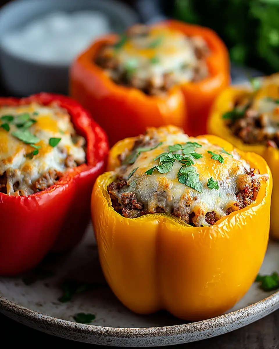A delicious plate of Air Fryer Stuffed Peppers: A Quick, Flavorful Delight!