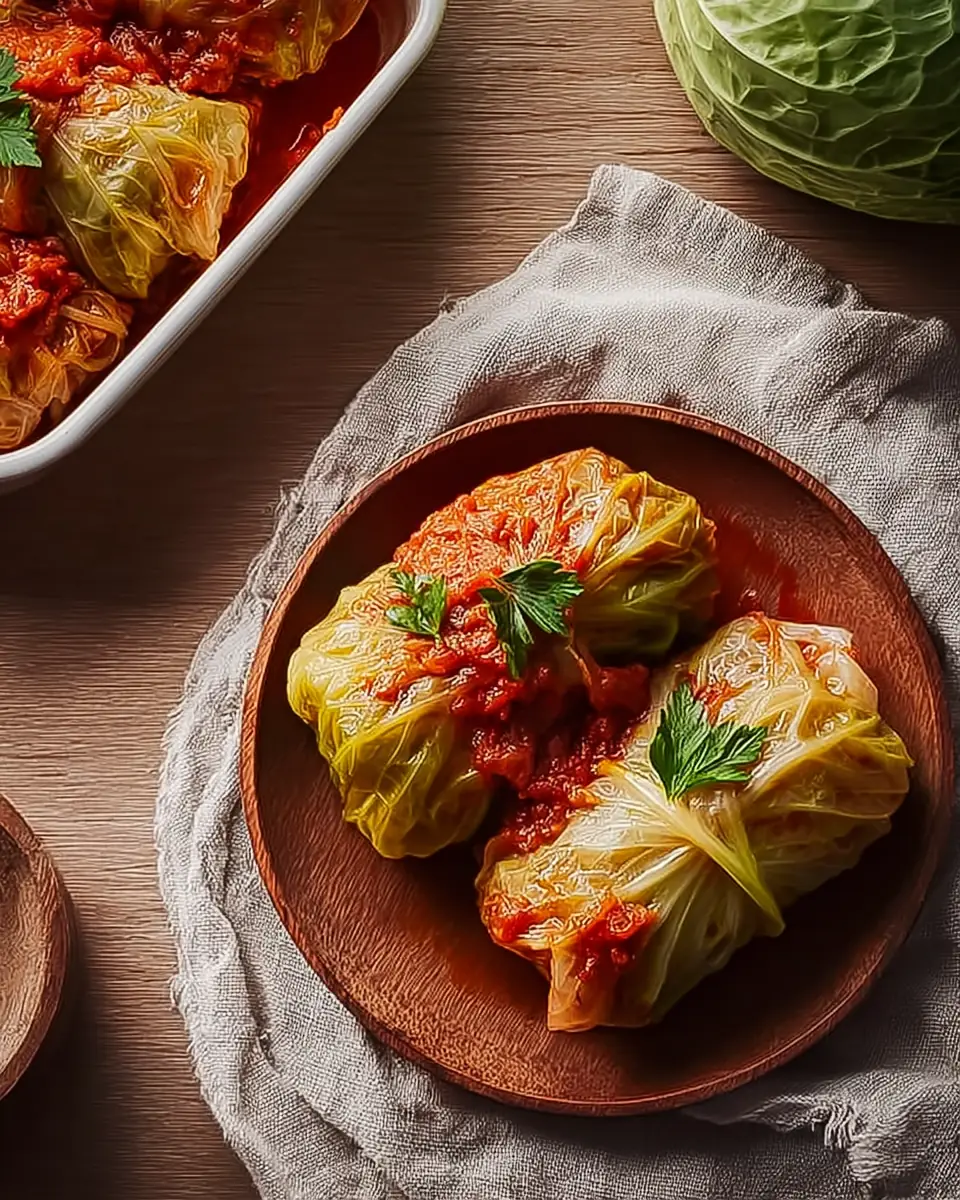 A delicious plate of Baked Cabbage Rolls
