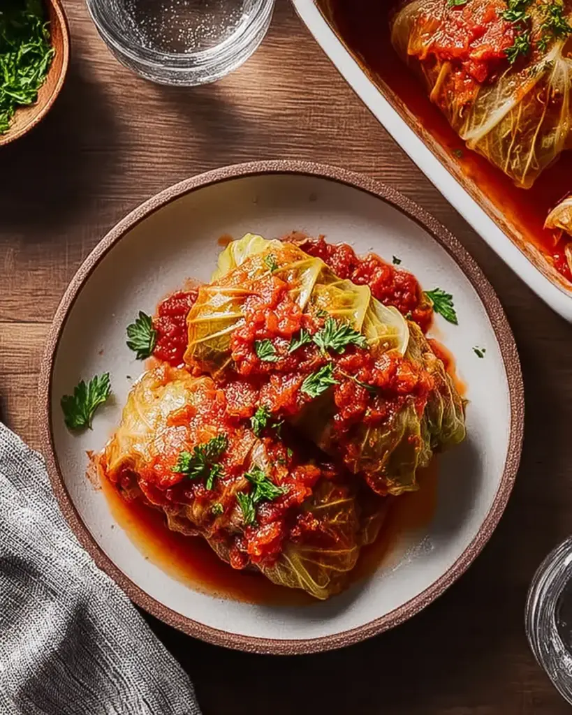 A delicious plate of Baked Cabbage Rolls