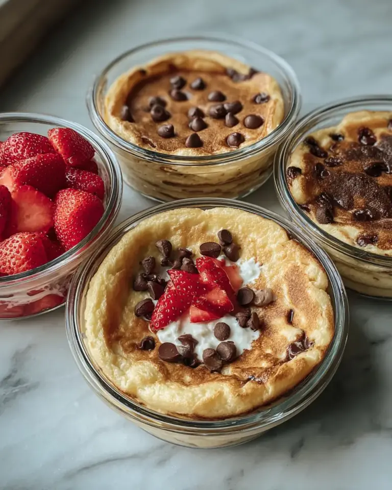 A delicious plate of Baked Protein Pancake Bowls