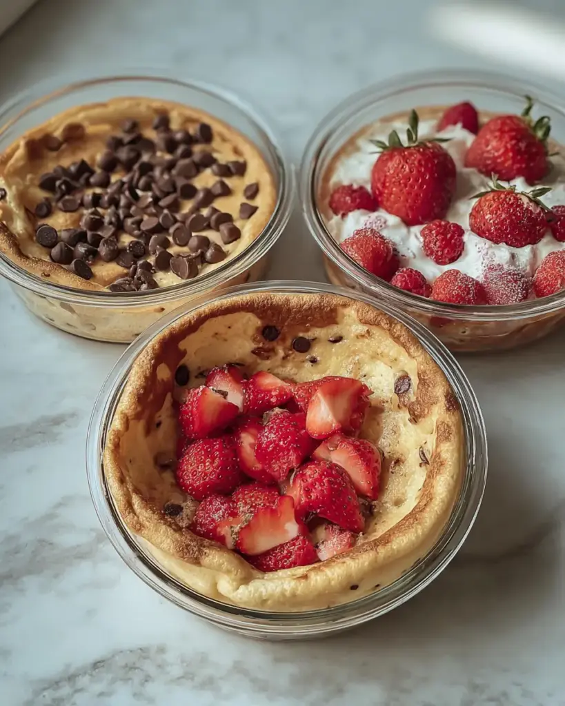 A delicious plate of Baked Protein Pancake Bowls
