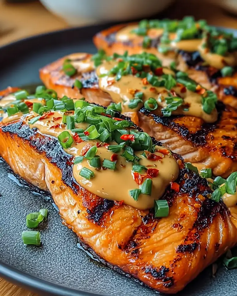 A delicious plate of Bang Bang Salmon Recipe